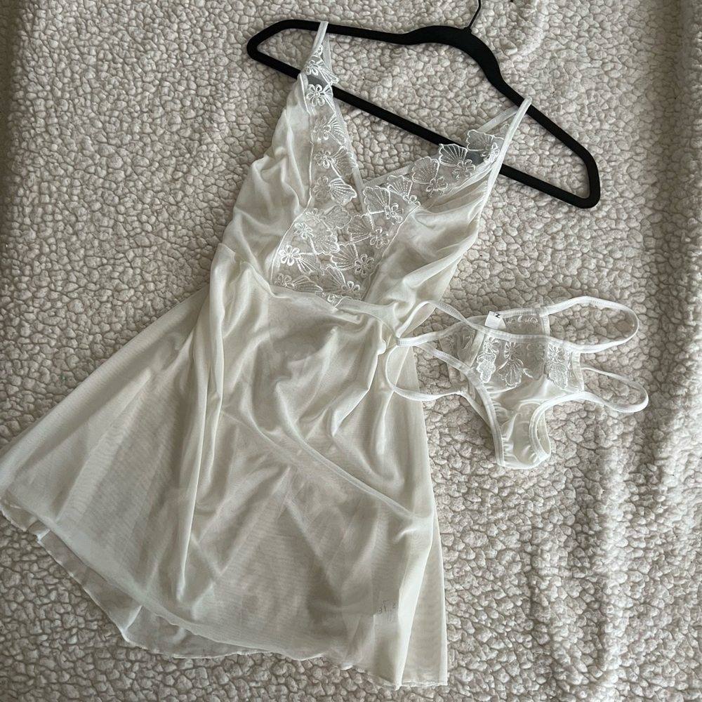 White lingerie and Thong